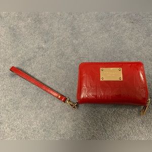 Michael Kors Red Patent Wristlet